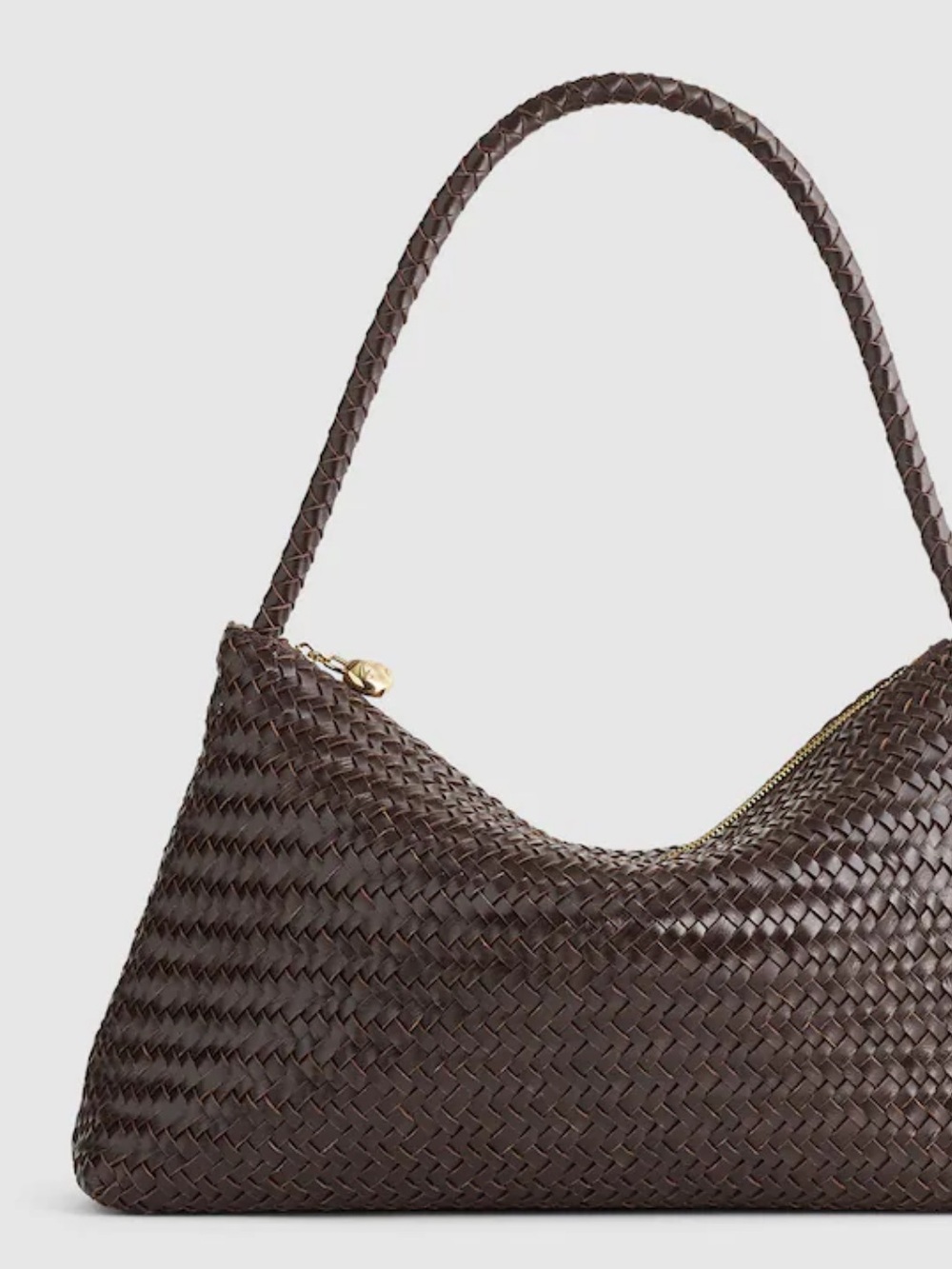 ☀️ New! MADEWELL Signature Woven Zip Top Shoulder Bag in Coffee Bean